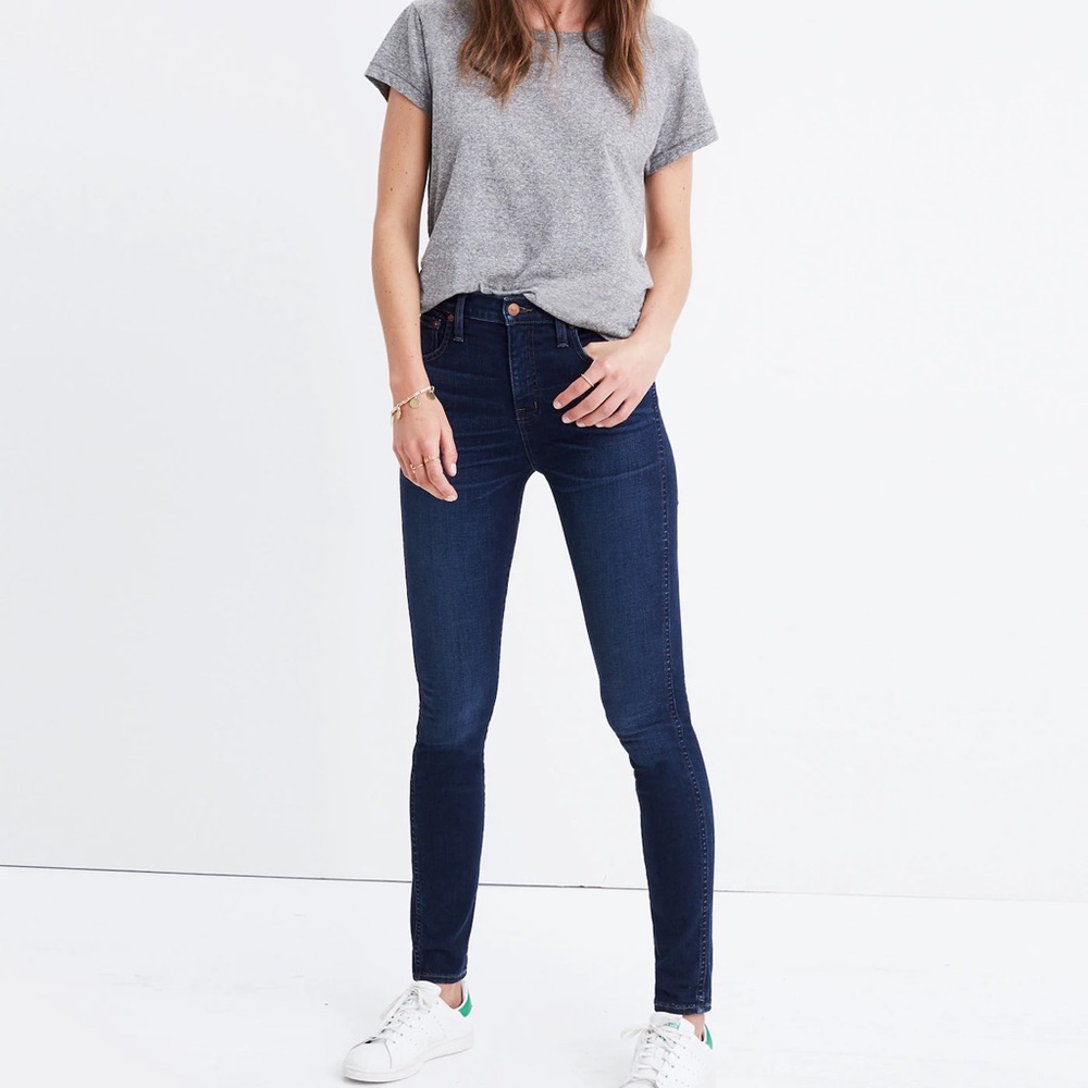 Madewell Tall 10" High-Rise Skinny Jeans in Hayes Wash Size 25 - Picture 2 of 13